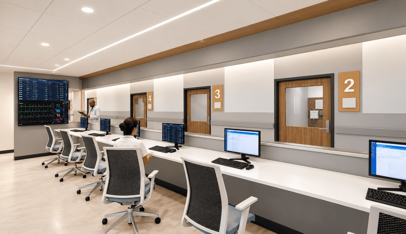 Modern Hospital Monitoring Station